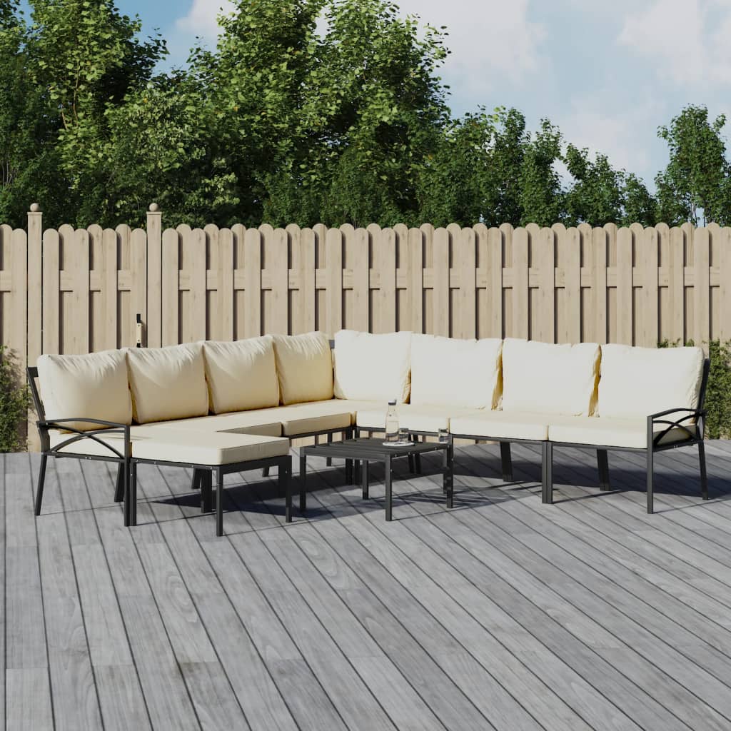 Set Mobilier De Grădină Cu Perne , 6 Piese, Oțel