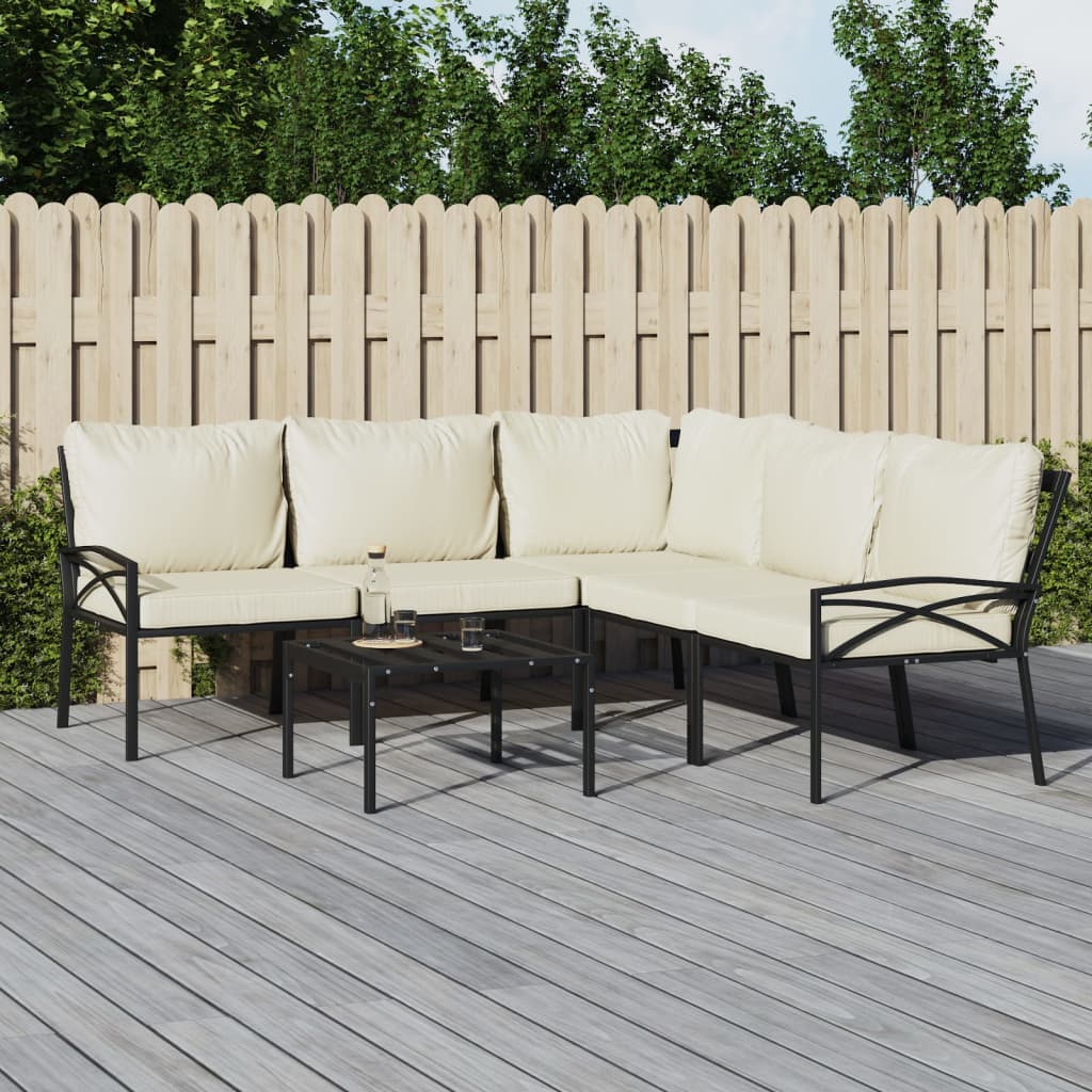 Set Mobilier De Grădină Cu Perne , 6 Piese, Oțel