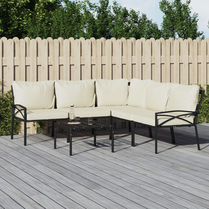 Set Mobilier De Grădină Cu Perne , 6 Piese, Oțel