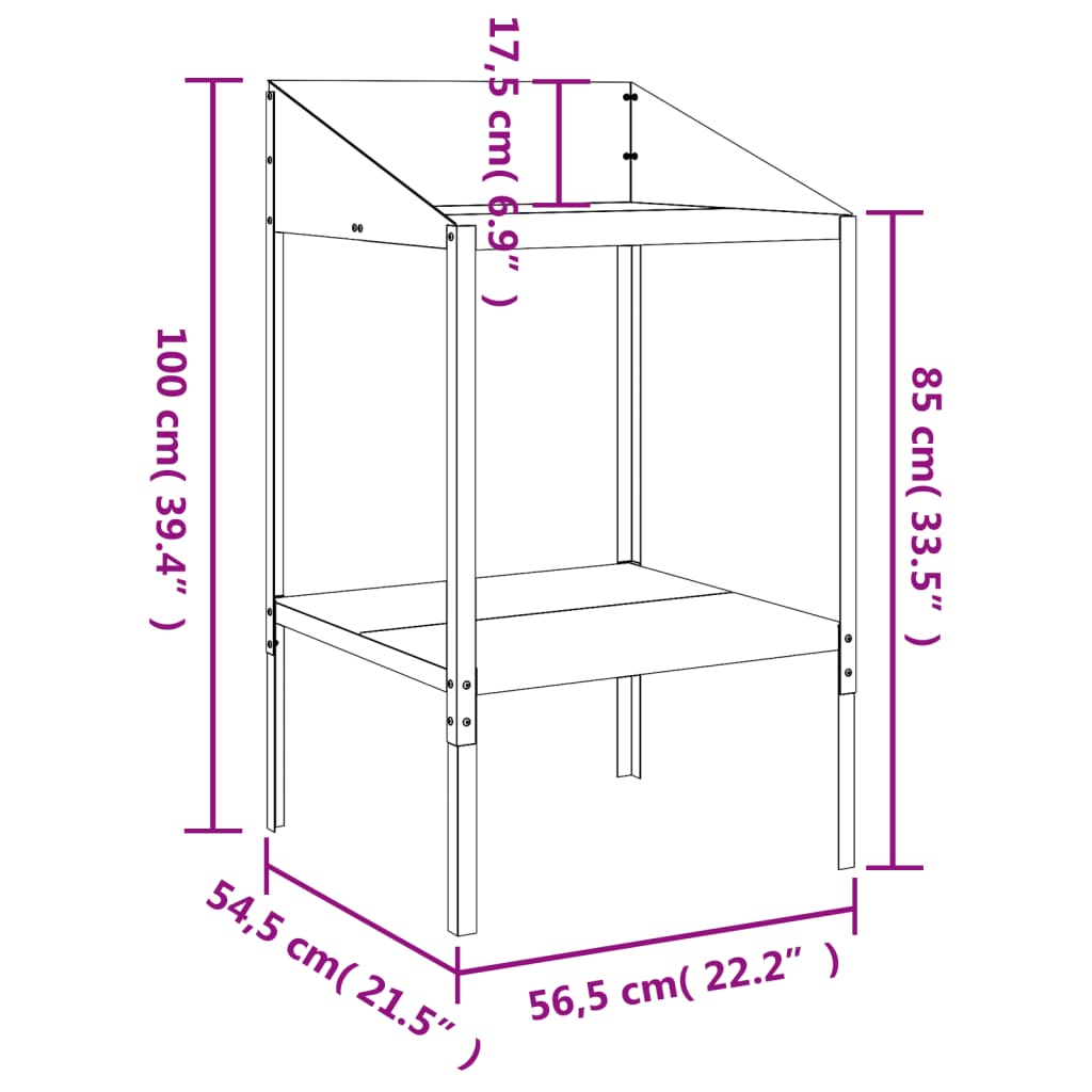 Suport De Plante, Antracit, 56,5X54,5X100 Cm, Oțel Galvanizat