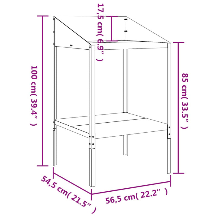 Suport De Plante, Antracit, 56,5X54,5X100 Cm, Oțel Galvanizat