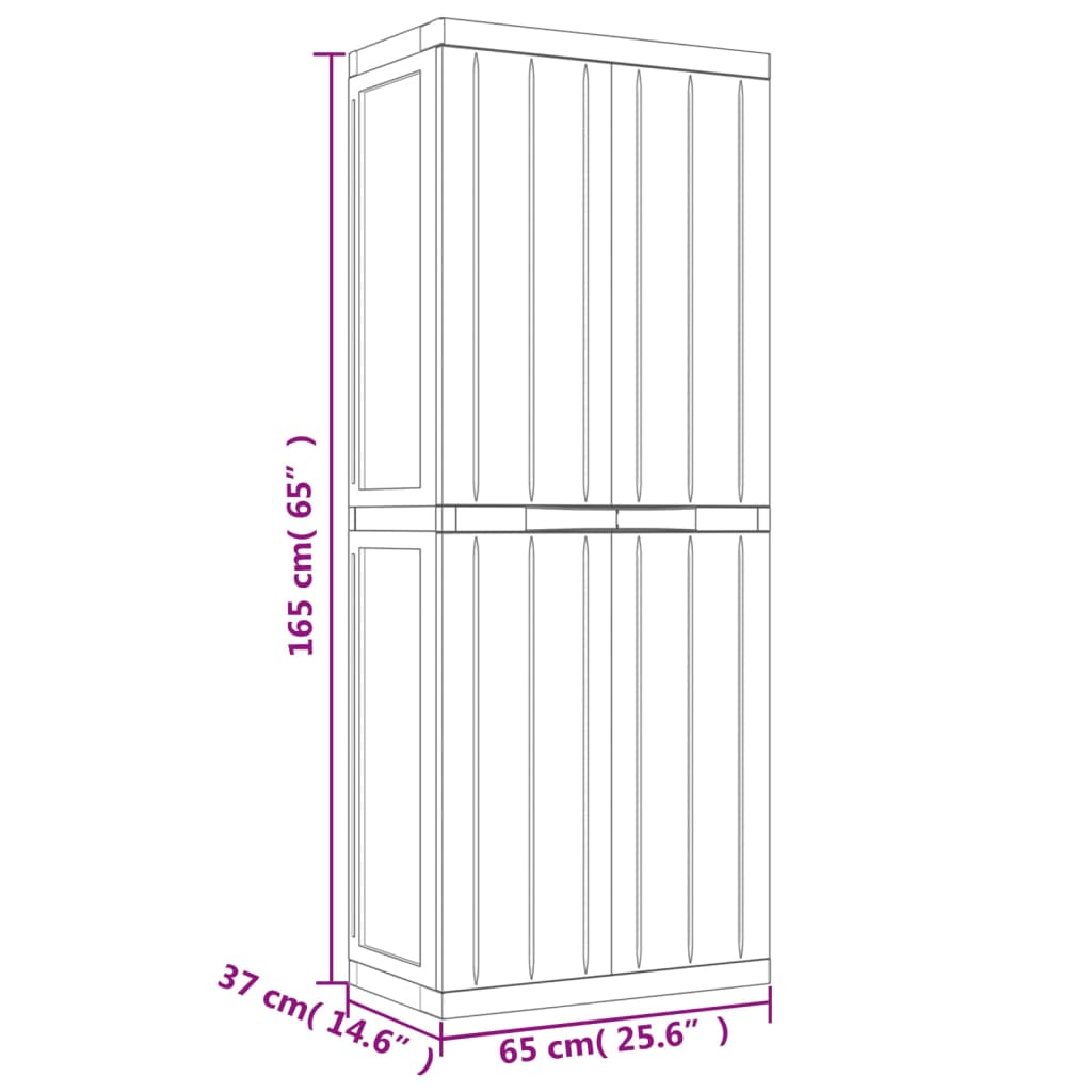 Dulap Depozitare De Exterior, , 65X37X165 Cm, Pp