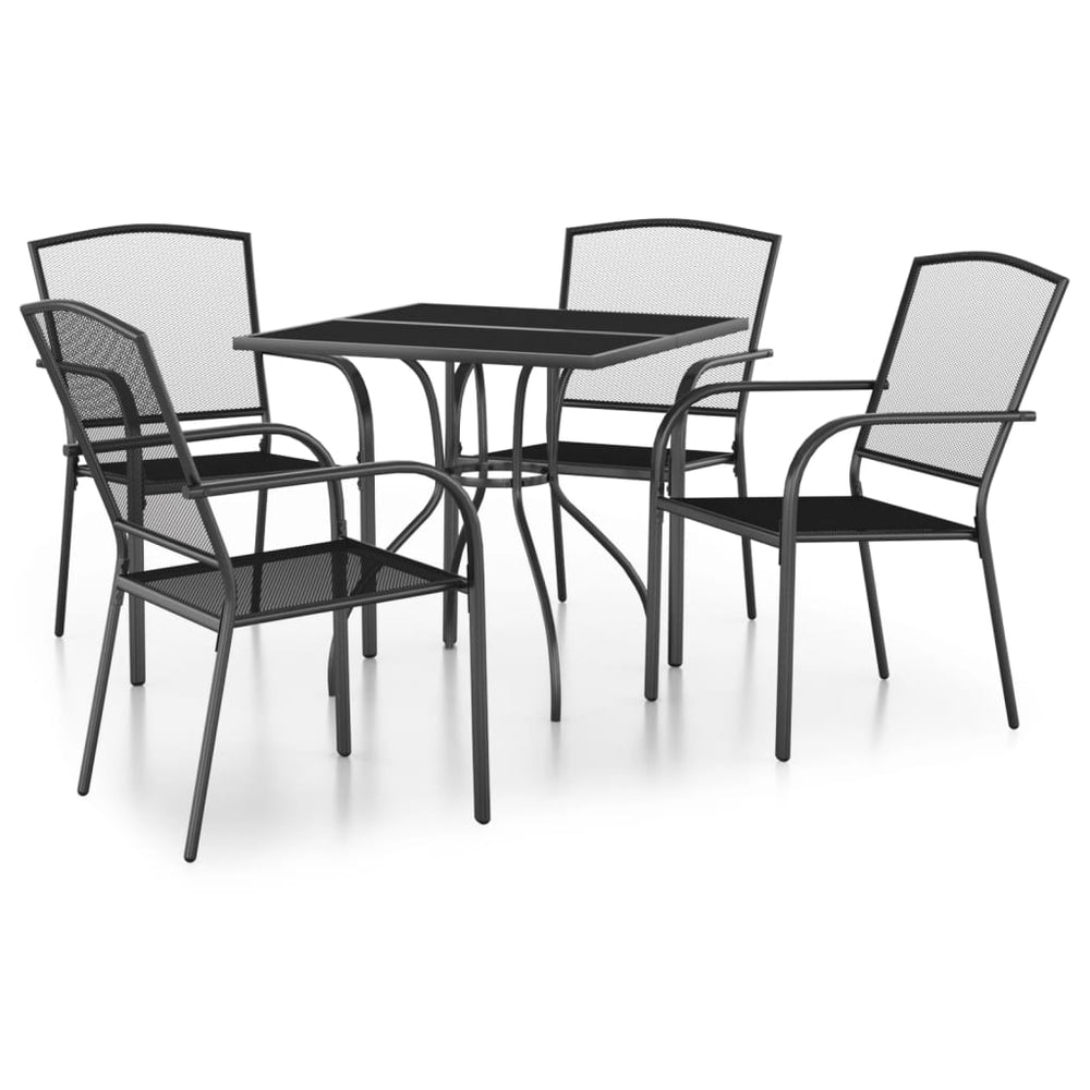 Set De Masă Pentru Grădină, 5 Piese, Antracit, Oțel