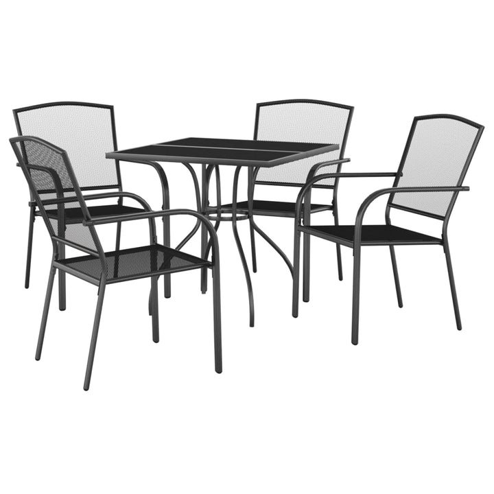 Set De Masă Pentru Grădină, 5 Piese, Antracit, Oțel