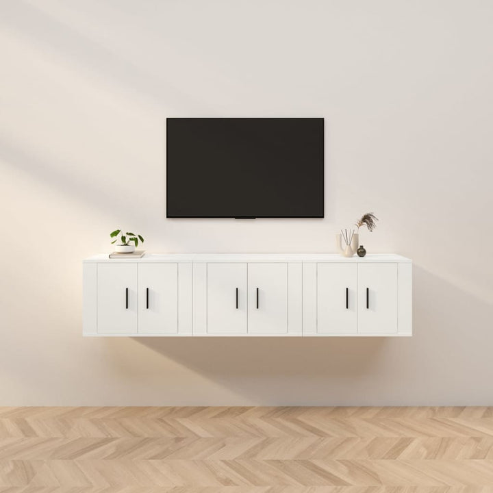 Dulapuri Tv Montate Pe Perete 3 Buc 57X34,5X40 Cm