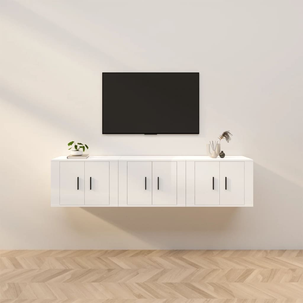 Dulapuri Tv Montate Pe Perete 3 Buc 57X34,5X40 Cm