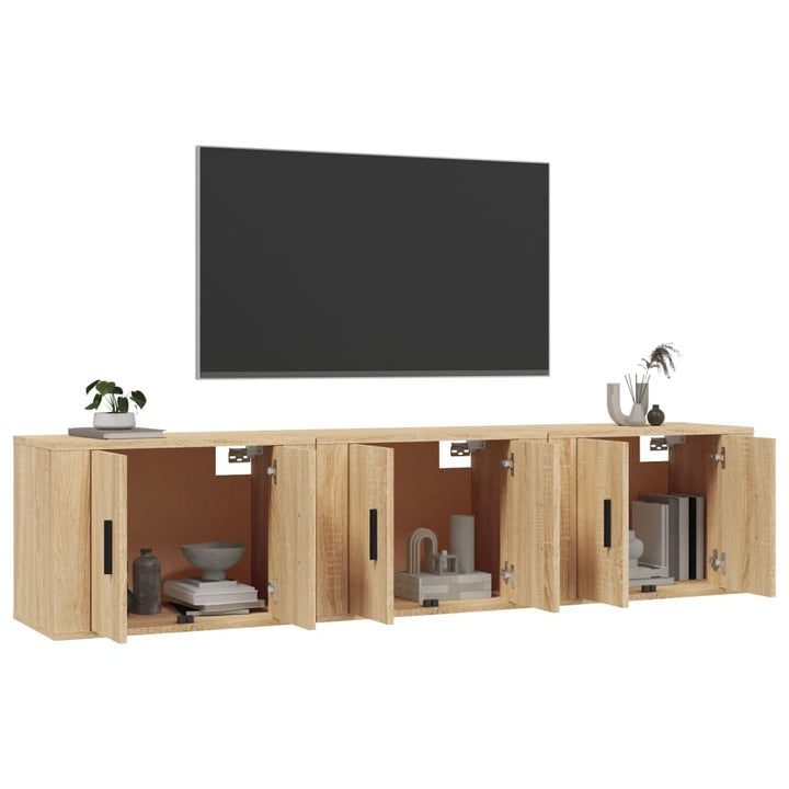 Dulapuri Tv Montate Pe Perete 3 Buc 57X34,5X40 Cm