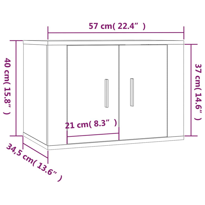 Dulapuri Tv Montate Pe Perete 3 Buc 57X34,5X40 Cm