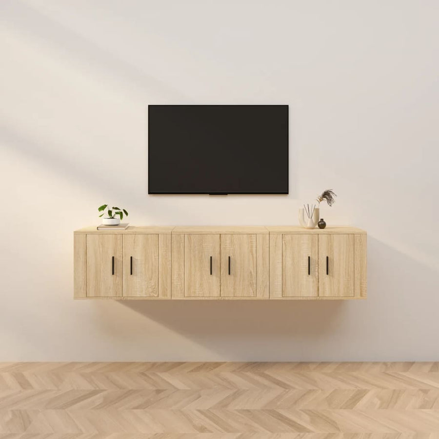 Dulapuri Tv Montate Pe Perete 3 Buc 57X34,5X40 Cm