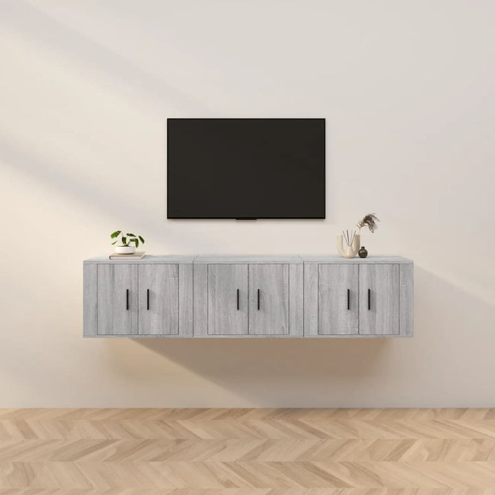 Dulapuri Tv Montate Pe Perete 3 Buc 57X34,5X40 Cm