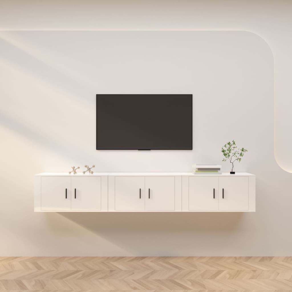 Dulapuri Tv Montate Pe Perete 3 Buc 57X34,5X40 Cm