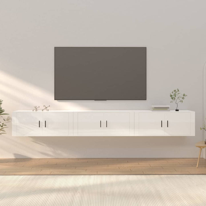Dulapuri Tv Montate Pe Perete 3 Buc 57X34,5X40 Cm