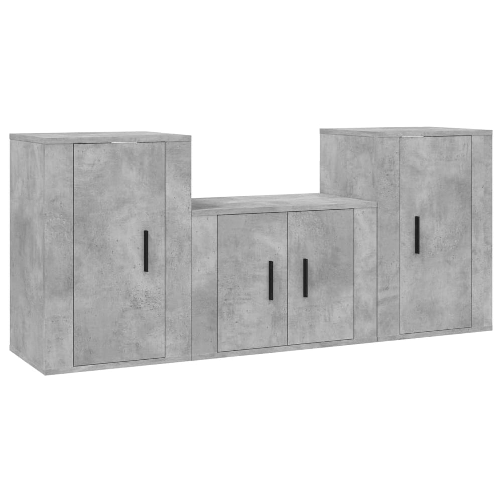 Set Dulapuri Tv, 3 Piese, , Lemn Prelucrat