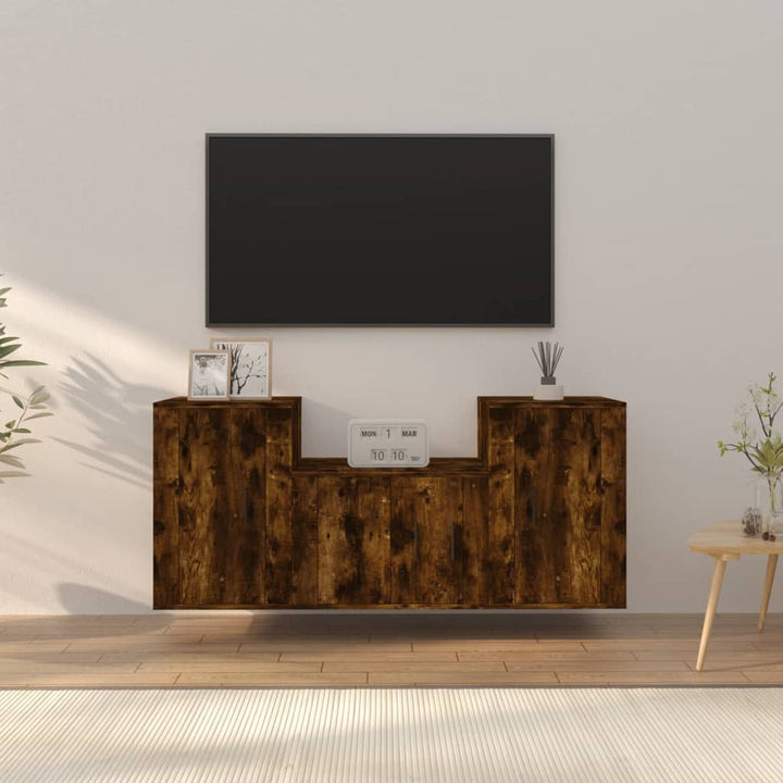 Set Dulapuri Tv, 3 Piese, , Lemn Prelucrat