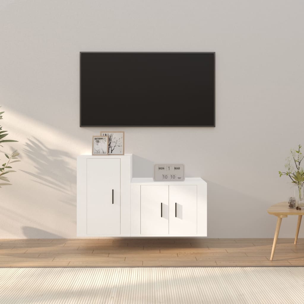 Set Dulap Tv, 2 Piese, , Lemn Prelucrat