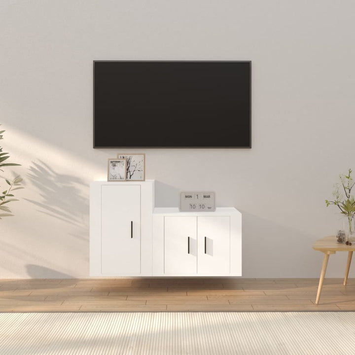 Set Dulap Tv, 2 Piese, , Lemn Prelucrat