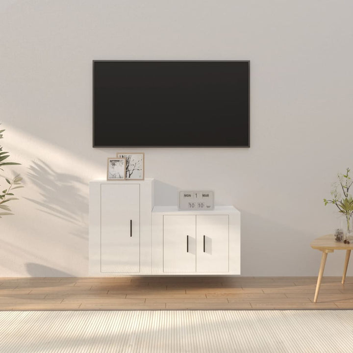 Set Dulap Tv, 2 Piese, , Lemn Prelucrat