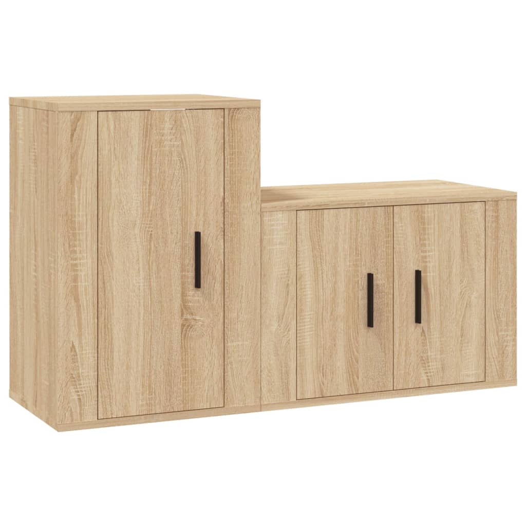 Set Dulap Tv, 2 Piese, , Lemn Prelucrat