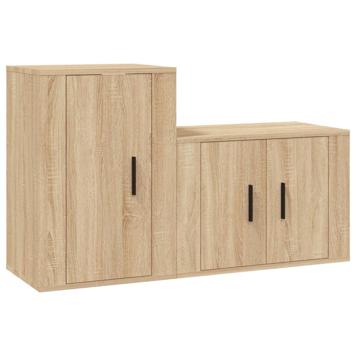 Set Dulap Tv, 2 Piese, , Lemn Prelucrat