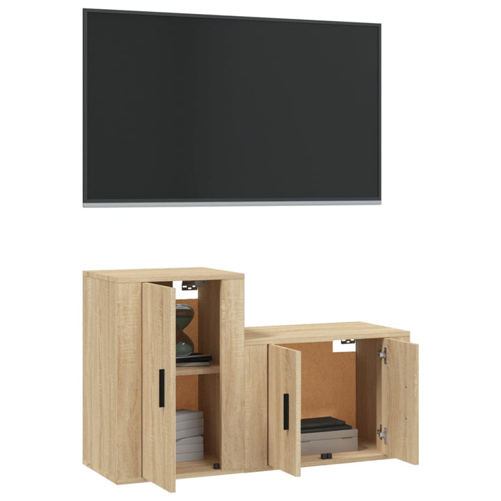 Set Dulap Tv, 2 Piese, , Lemn Prelucrat