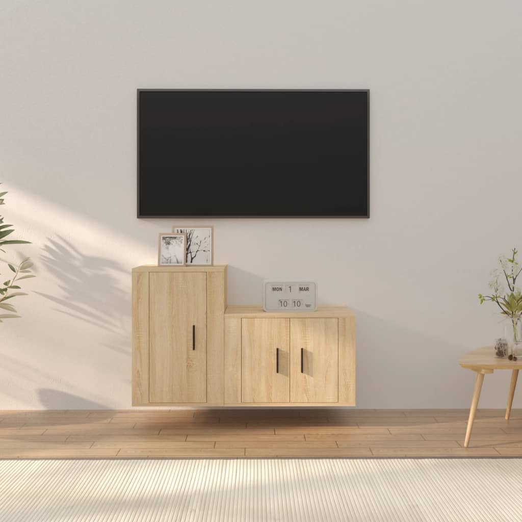 Set Dulap Tv, 2 Piese, , Lemn Prelucrat