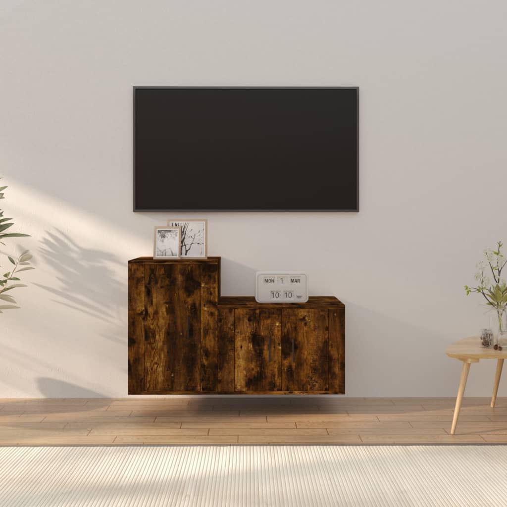 Set Dulap Tv, 2 Piese, , Lemn Prelucrat