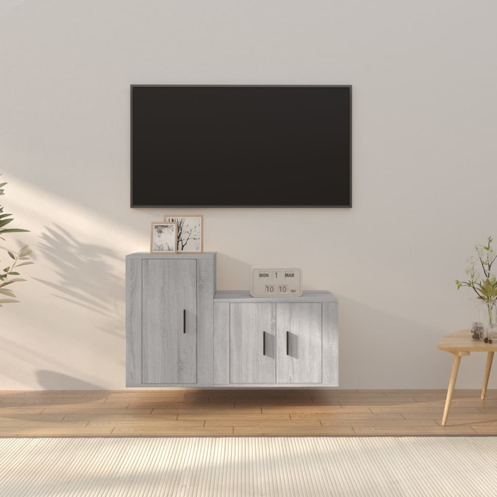 Set Dulap Tv, 2 Piese, , Lemn Prelucrat