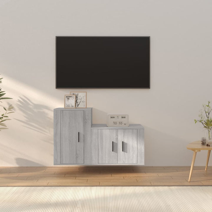 Set Dulap Tv, 2 Piese, , Lemn Prelucrat