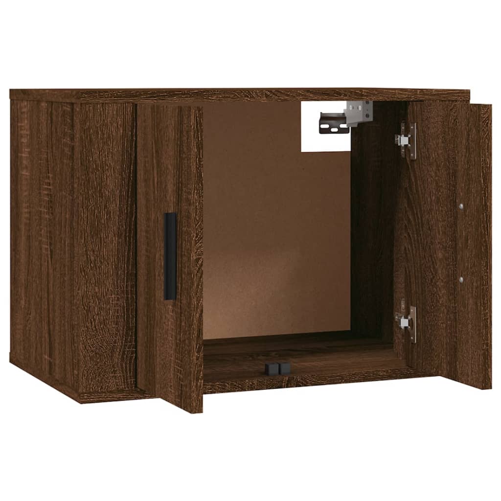 Set Dulapuri Tv, 4 Piese, Stejar Maro, Lemn Prelucrat