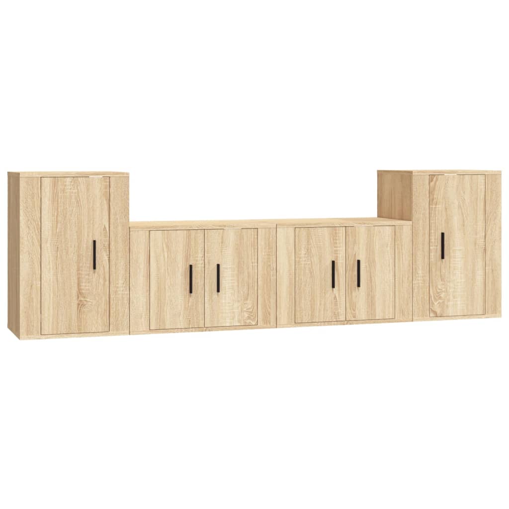 Set Dulap Tv, 4 Piese, , Lemn Prelucrat