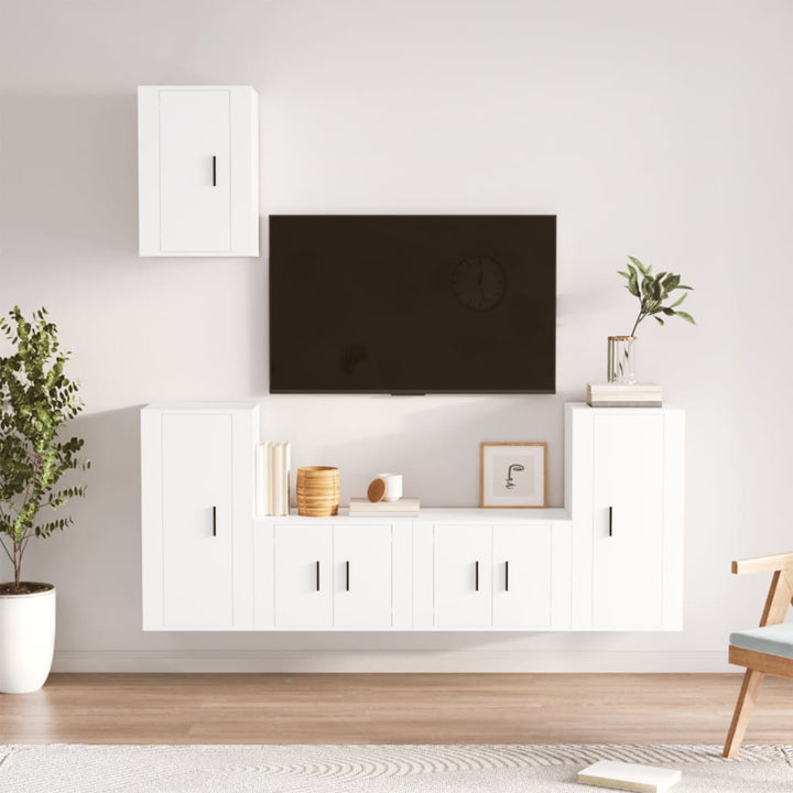 Set Dulap Tv, 5 Piese, , Lemn Prelucrat