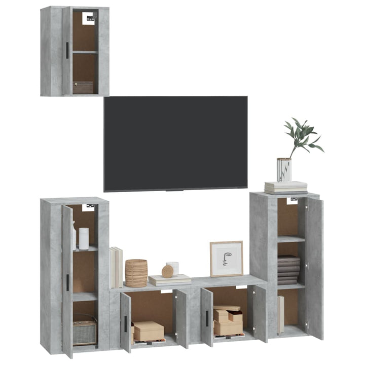 Set Dulap Tv, 5 Piese, , Lemn Prelucrat