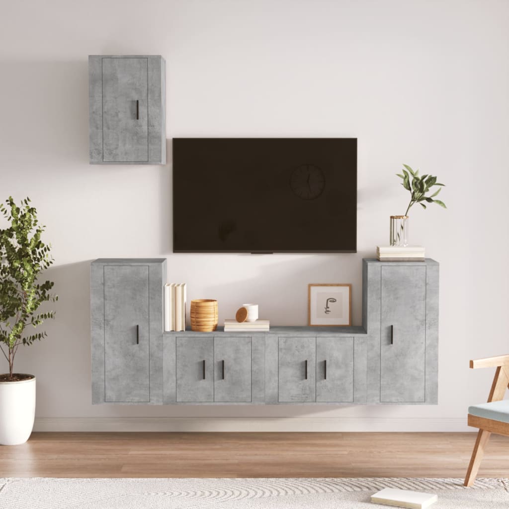 Set Dulap Tv, 5 Piese, , Lemn Prelucrat
