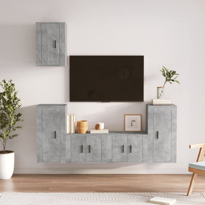 Set Dulap Tv, 5 Piese, , Lemn Prelucrat