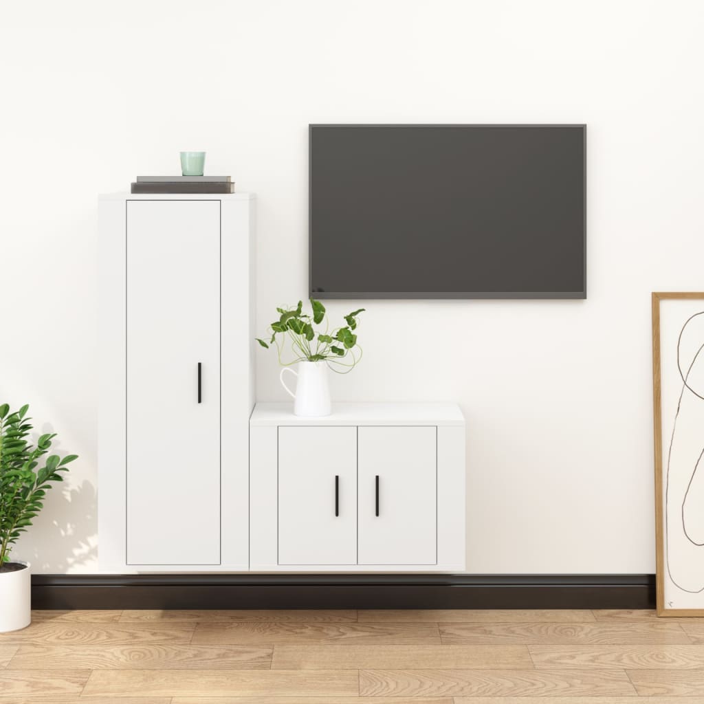 Set Dulap Tv, 2 Piese, , Lemn Prelucrat
