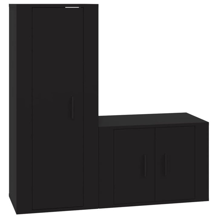 Set Dulap Tv, 2 Piese, , Lemn Prelucrat