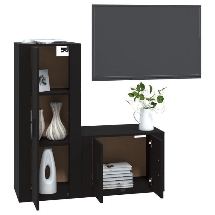 Set Dulap Tv, 2 Piese, , Lemn Prelucrat