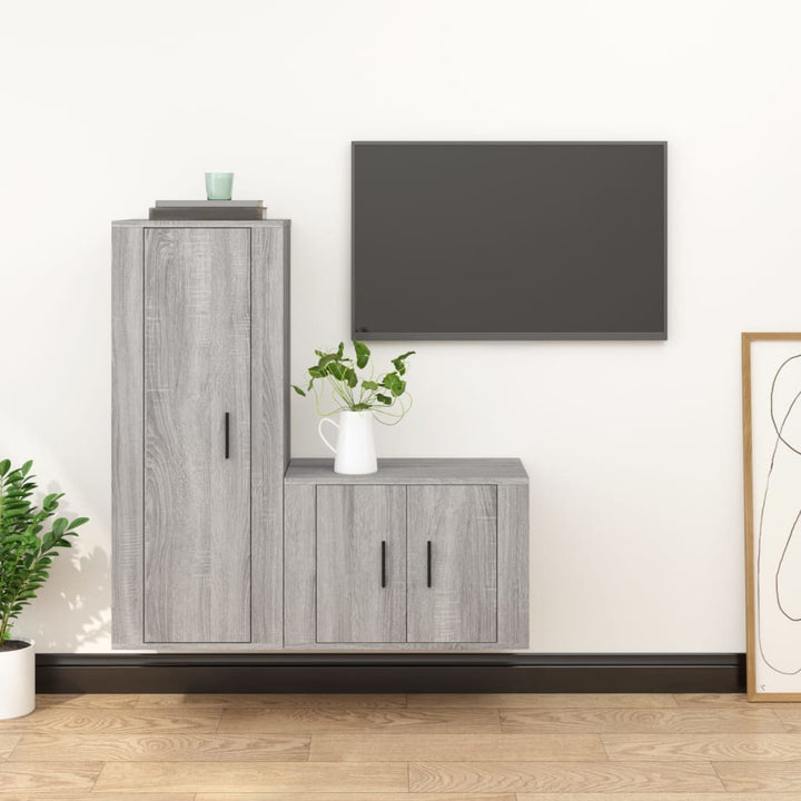Set Dulap Tv, 2 Piese, , Lemn Prelucrat