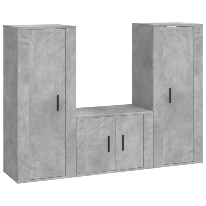 Set Dulapuri Tv, 3 Piese, , Lemn Prelucrat