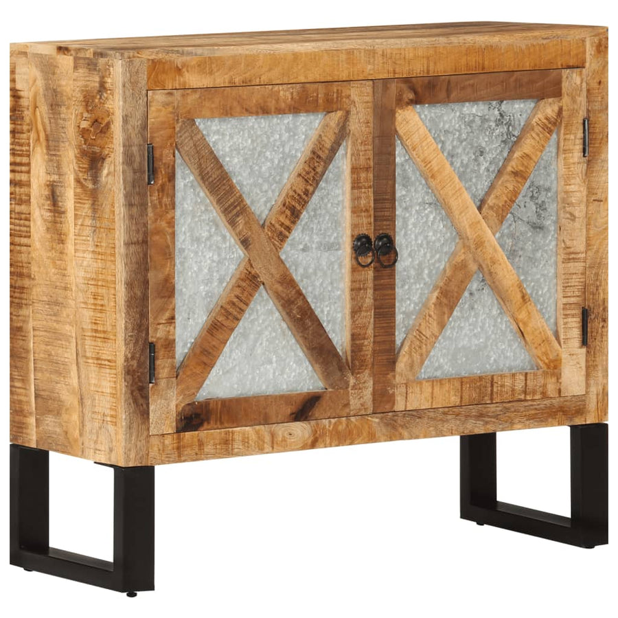 Dulap, 80X30X71 Cm, Lemn Masiv De Mango Brut Și Metal