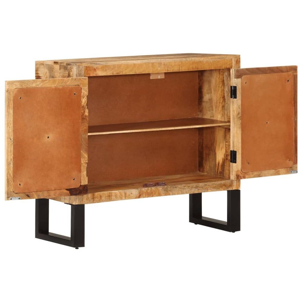 Dulap, 80X30X71 Cm, Lemn Masiv De Mango Brut Și Metal