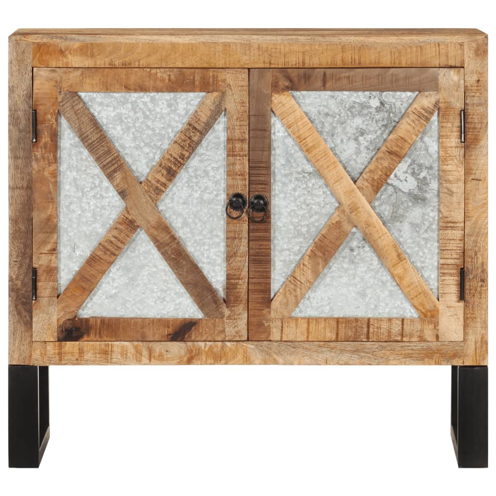Dulap, 80X30X71 Cm, Lemn Masiv De Mango Brut Și Metal