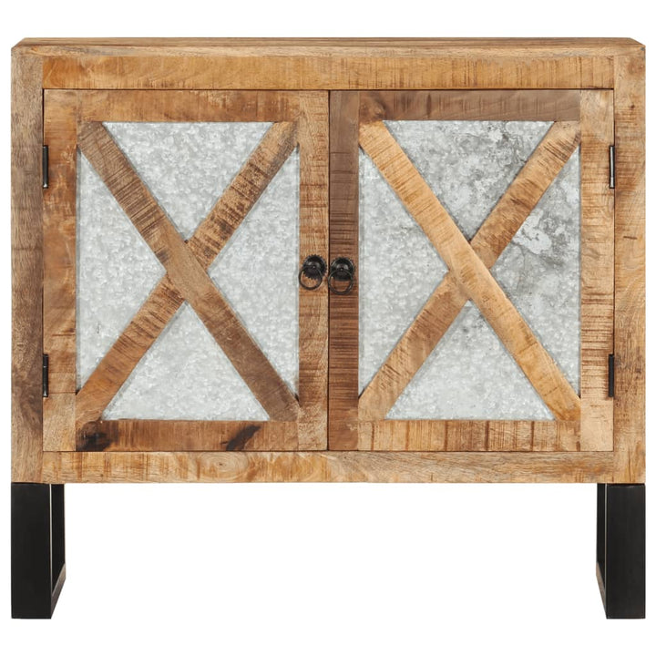Dulap, 80X30X71 Cm, Lemn Masiv De Mango Brut Și Metal