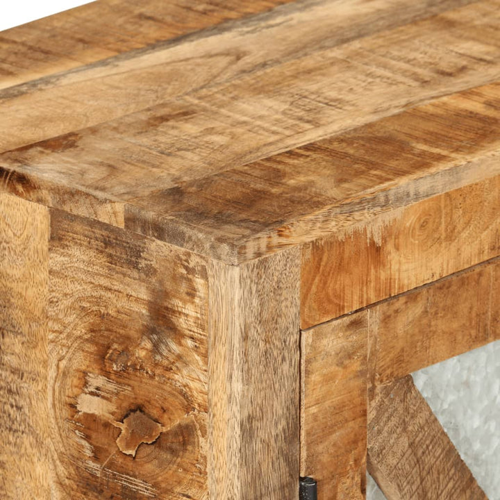 Dulap, 80X30X71 Cm, Lemn Masiv De Mango Brut Și Metal