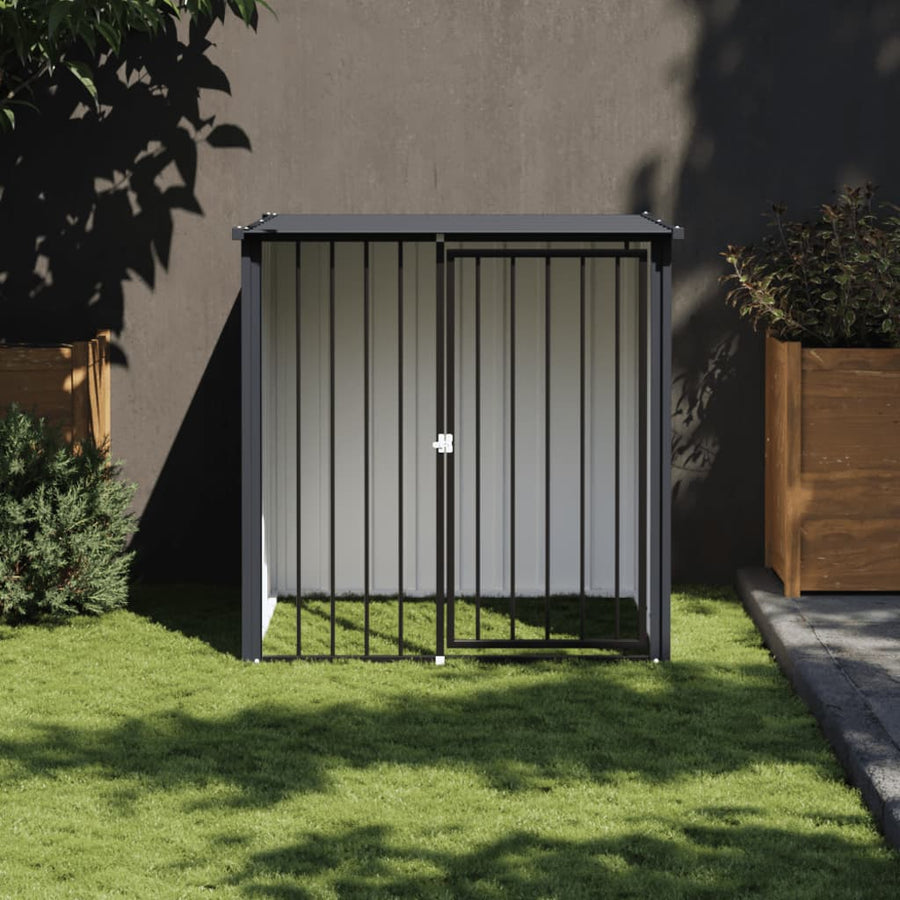 Cușcă Câine Cu Acoperiș, Negru, 110X103X109 Cm, Oțel Galvanizat