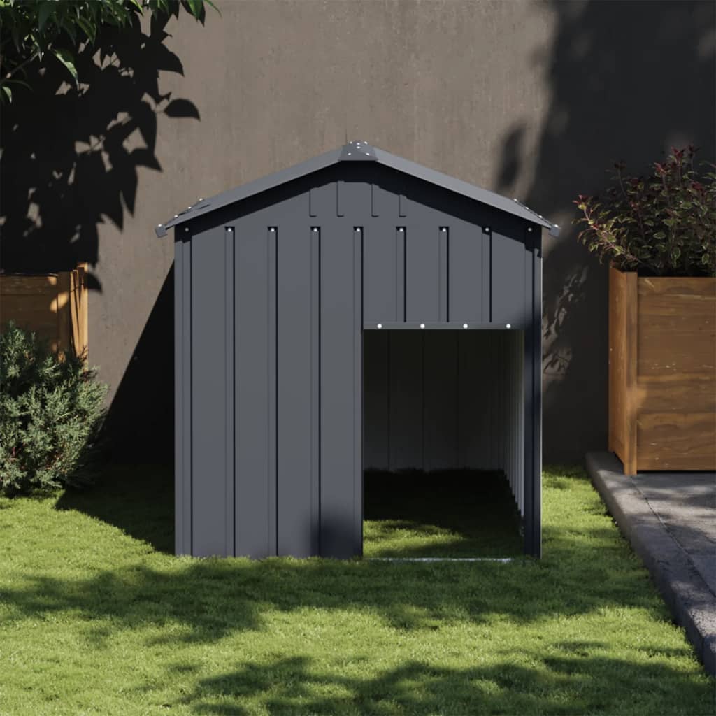 Cușcă Câine Cu Acoperiș Antracit 117X153X123 Cm Oțel Galvanizat