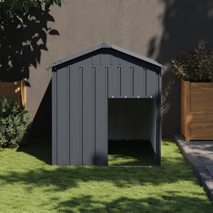 Cușcă Câine Cu Acoperiș Antracit 117X153X123 Cm Oțel Galvanizat