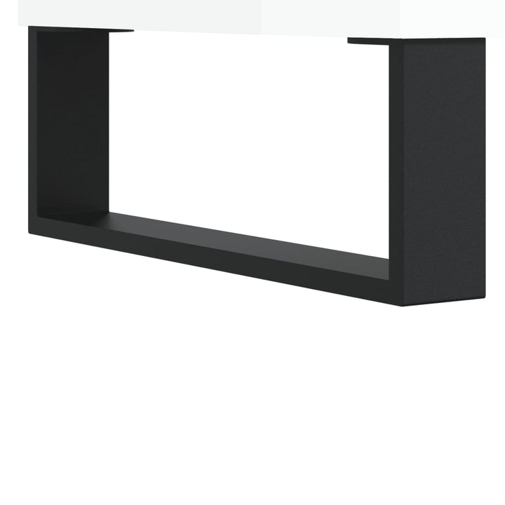 Noptiere, 2 Buc., Alb Extralucios, 40X35X69 Cm, Lemn Compozit