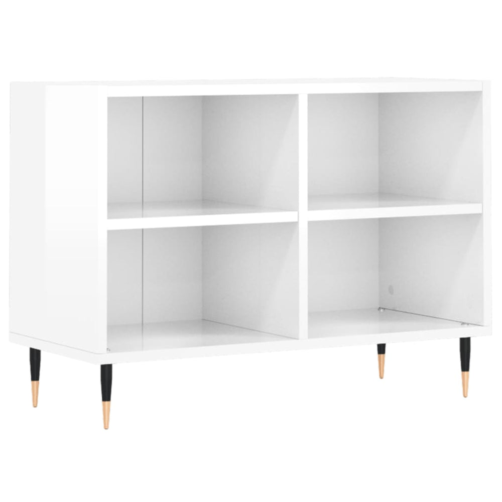 Comodă Tv, Alb Extralucios, 69,5X30X50 Cm, Lemn Compozit