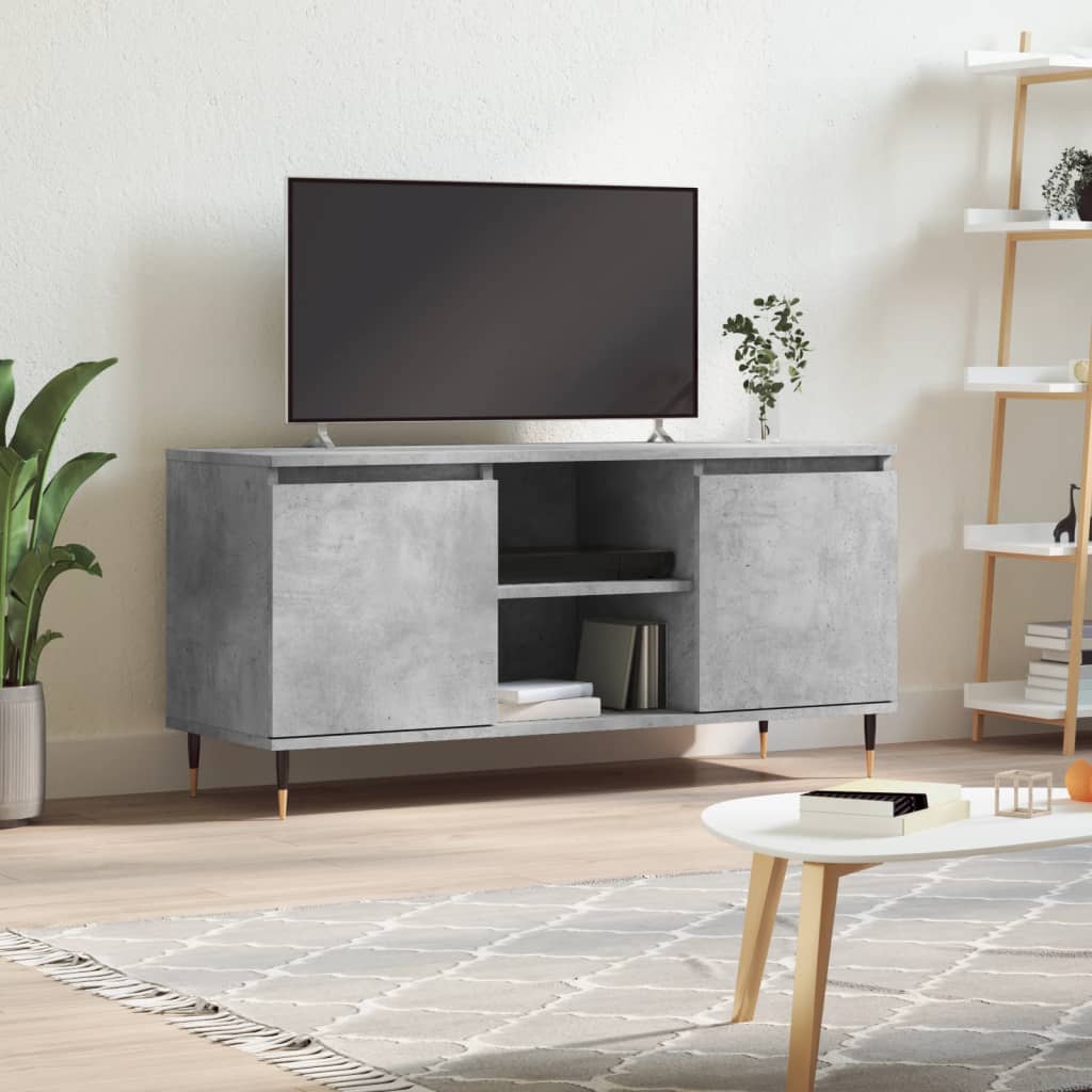 Comodă Tv, Alb Extralucios, 104X35X50 Cm, Lemn Compozit
